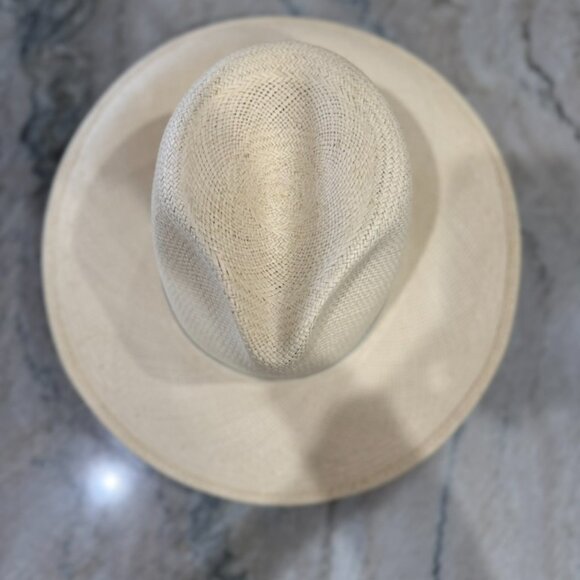 Janessa Leone Aisley White Straw Beach Hat, Size Small main image 4